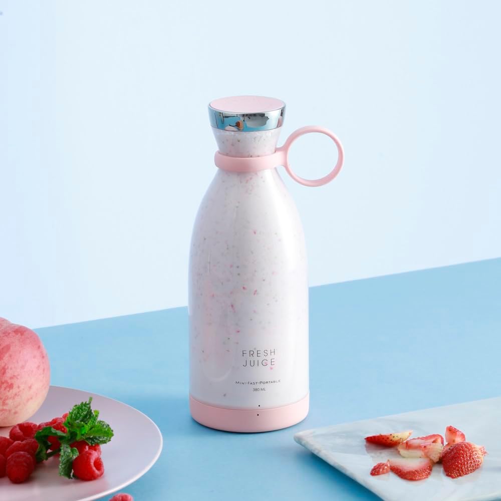 JUCIFY – Frullatore Portatile Senza Fili a 4 Lame 3D, Frullatore Smoothie Maker da Viaggio