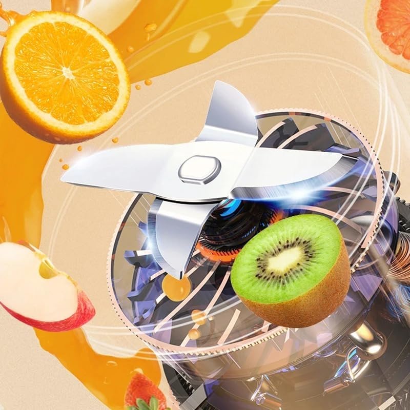 JUCIFY – Frullatore Portatile Senza Fili a 4 Lame 3D, Frullatore Smoothie Maker da Viaggio